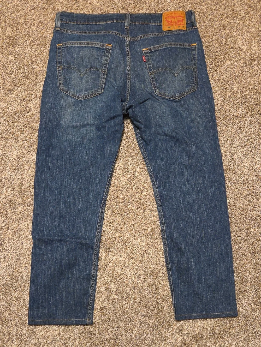 LEVI'S 502 Regular Taper Fit Men's Jeans Blue Wash Size W36 L32